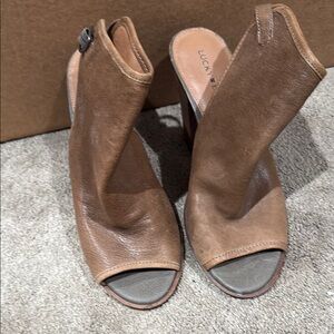 Lucky Brand Brown Heeled Boots with Western Flair